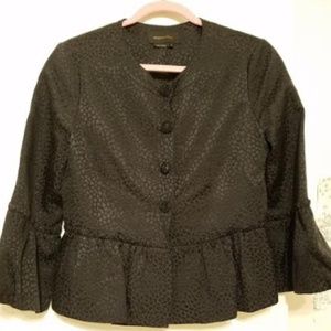 BCBG Retro Leopard Brocade Peplum Jacket